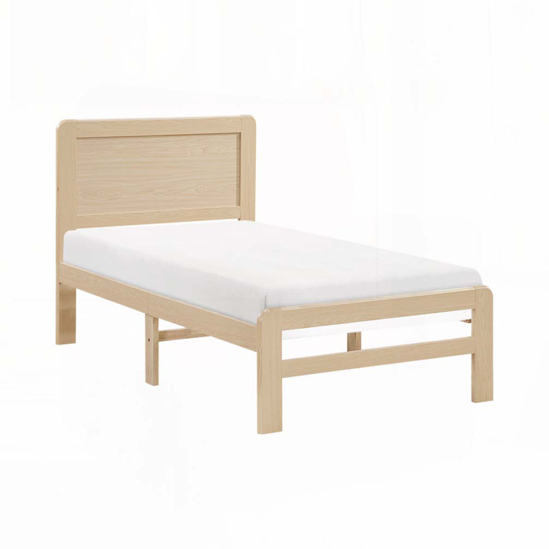 Lit plateforme en bois, Lit simple