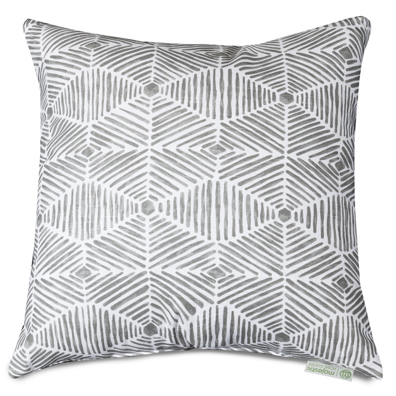 Coussin décoratif en coton Charlie, 20 po x 20 po, Gris, Carré