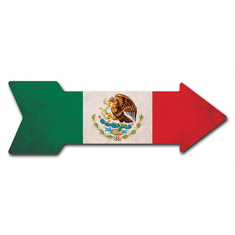 Decal-999747_Décal de drapeau mexicain à 2 flèches, décoration d'intérieur amusante de 24 po de largeur