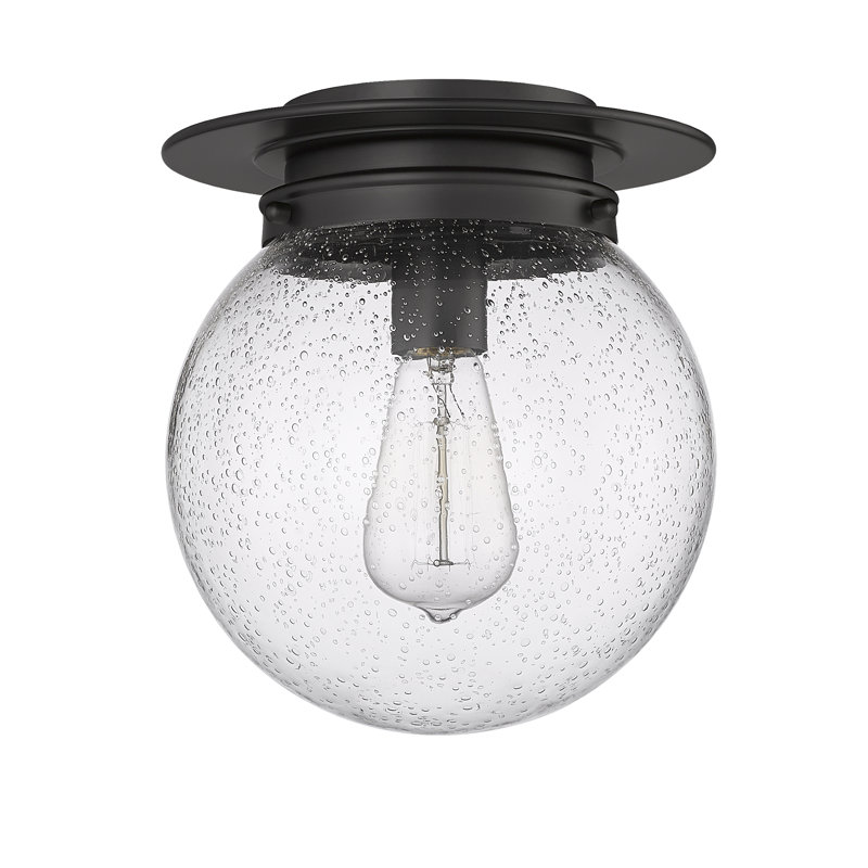 Torreys 1 Light Flush Mount, H 10,5 po x l 9 po x P 9 po, Noir mat