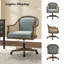 Xaver Swivel Barrel Task Chair with Rattan Arms-644496969