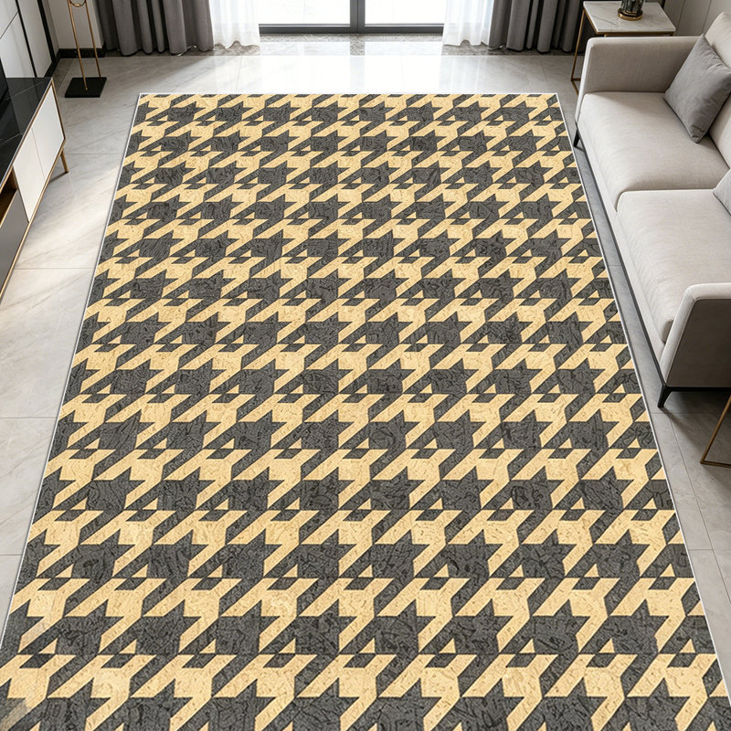 1PC Houndstooth area rugs for Living Room, Soft and Comfortable, Suitable for all seasons, easy-to-maintain, machine washable Indoor floor mat, Under Table Farmhouse suitable for dining room, bedroom, kitchen, entryway, home hallway, patio, home