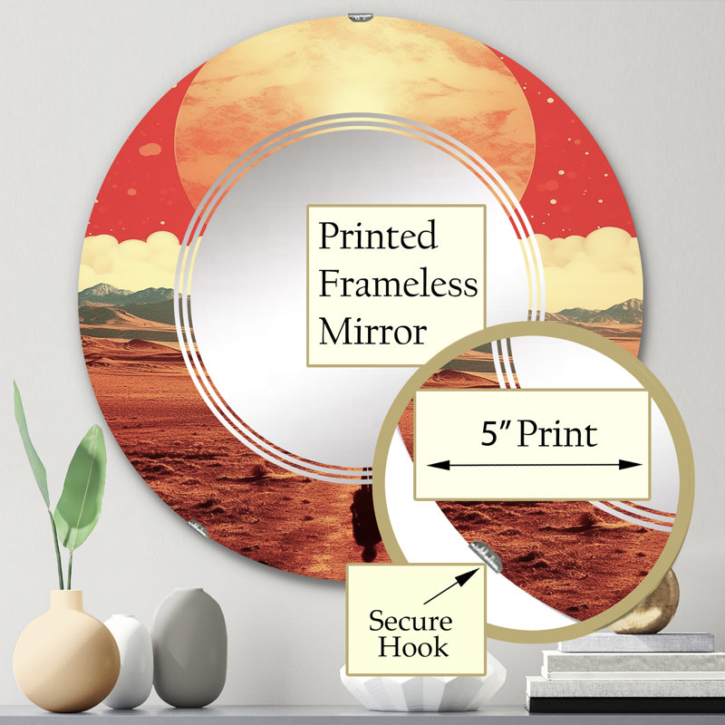 Sackerton - Miroir mural moderne rond, 24 po x 24 po