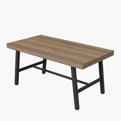 55" Industrial Dining Table for 2-4, Heavy Duty Rectangular Kitchen Table with 2"x2" Metal Legs, Small Space