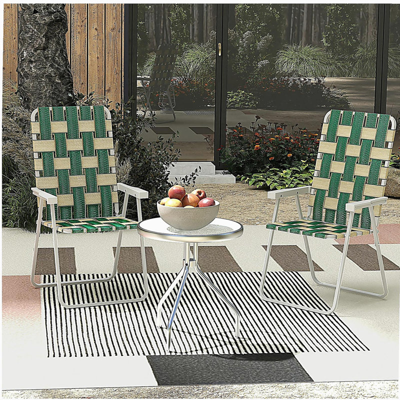 Outsunny Set of 2 Patio Folding Chairs, Classic Outdoor Camping Chairs, Portable Lawn Chairs for Camping, Garden, Pool, Beach, Backyard w/ Armrests, Green