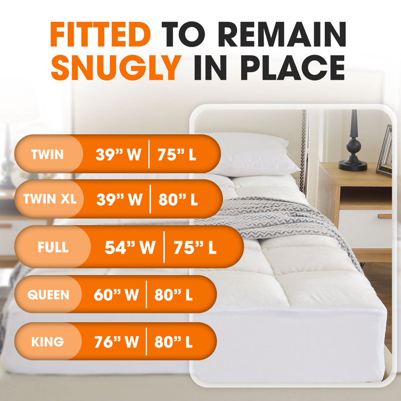 Surmatelas en duvet synthétique luxueux Delancey, Double
