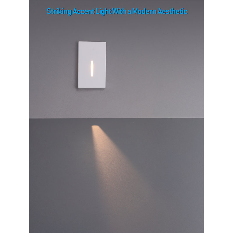 Led Vertical 5Cct Step Lights, Replaceable Magnetic Faceplat Indoor Stair Light, Dimmable, White, White