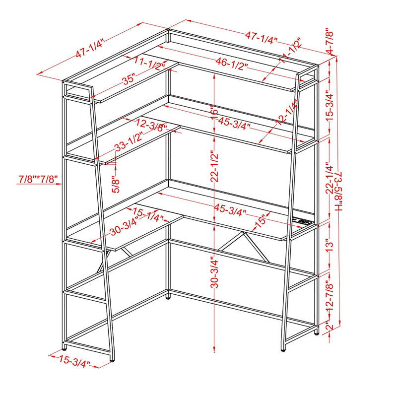 Bureau incliné / échelle Monico, Blanc