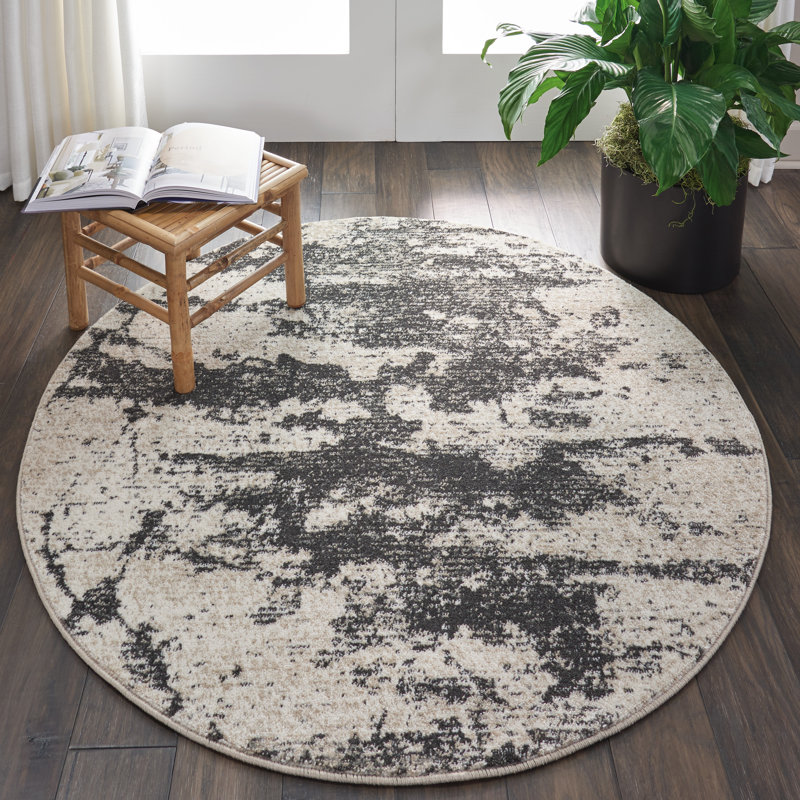 Abstract Indoor Rug, Round 5'3"
