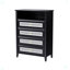 Commode décorative en rotin Adalise, style rétro, chambre en bois, ensemble ouvert, grande ouverture