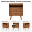 Tables de chevet avec station de recharge, rangement en MDF, style ferme moderne