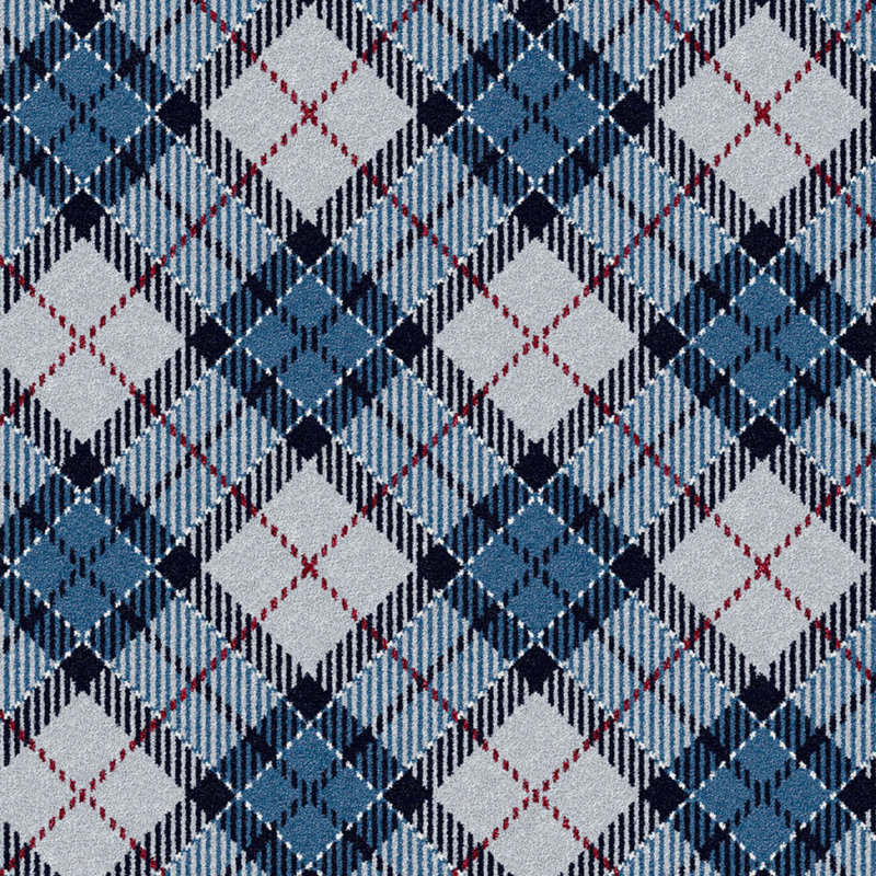 Cloche argentée à motif écossais Ligaya Christmas, Rectangle 5 pi 4 po x 7 pi 8 po
