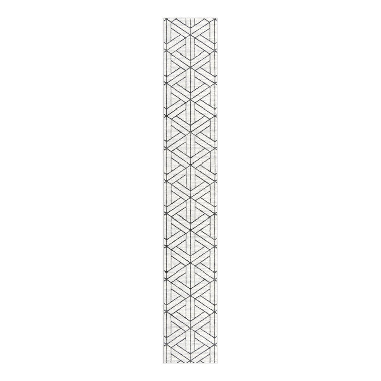 Rochele Geometric Polyester Ivory/Gray Area Rug 3X5