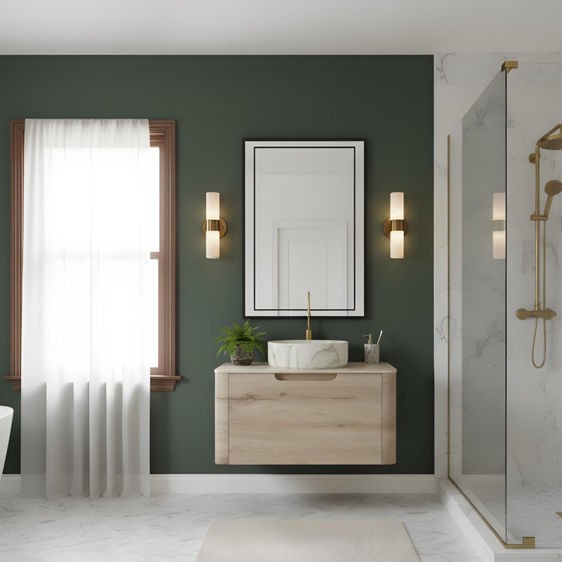 Meuble-lavabo mural 24 po avec vasque en céramique, 24"