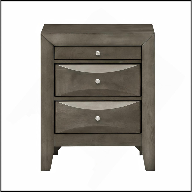 Table de chevet élégante avec rangement, Gris