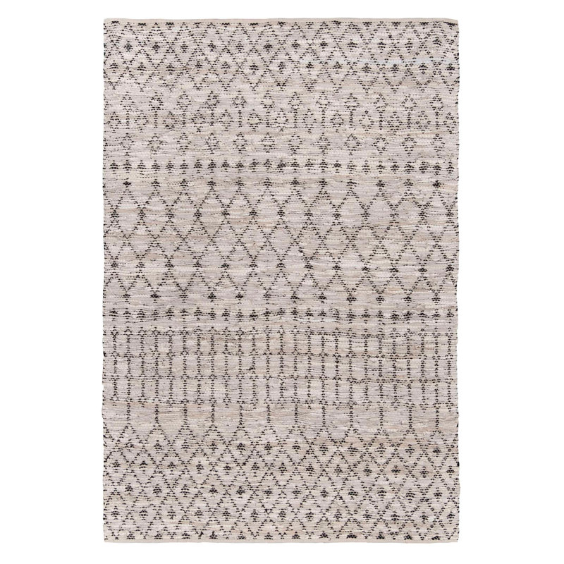 Tapis crème en cuir tissé à la main de style sud-ouest Daimar, Rectangle 8 pi x 10 pi