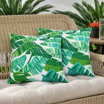 Outdoor Pillow 18" X 18" Set Of 2,Pillow Cover & Insert Throw Pillows For Garden, Porch, Poolside Furniture-