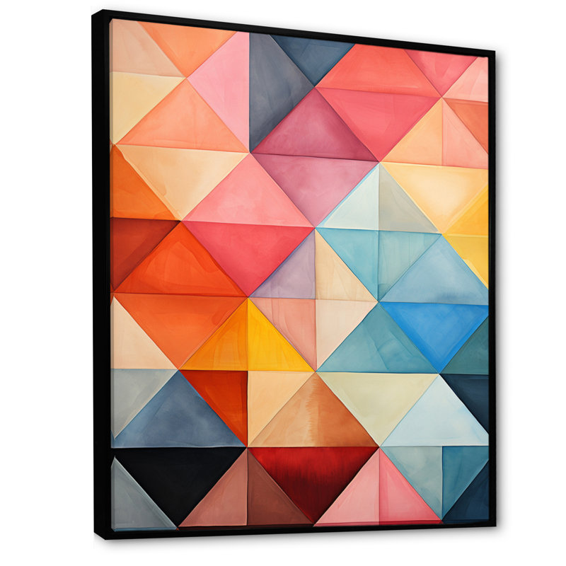 Hardedge Pastel Symetry IV - Tableau abstrait pour le salon FL72680, Noir, H 20 po x l 12 po x P 1 po