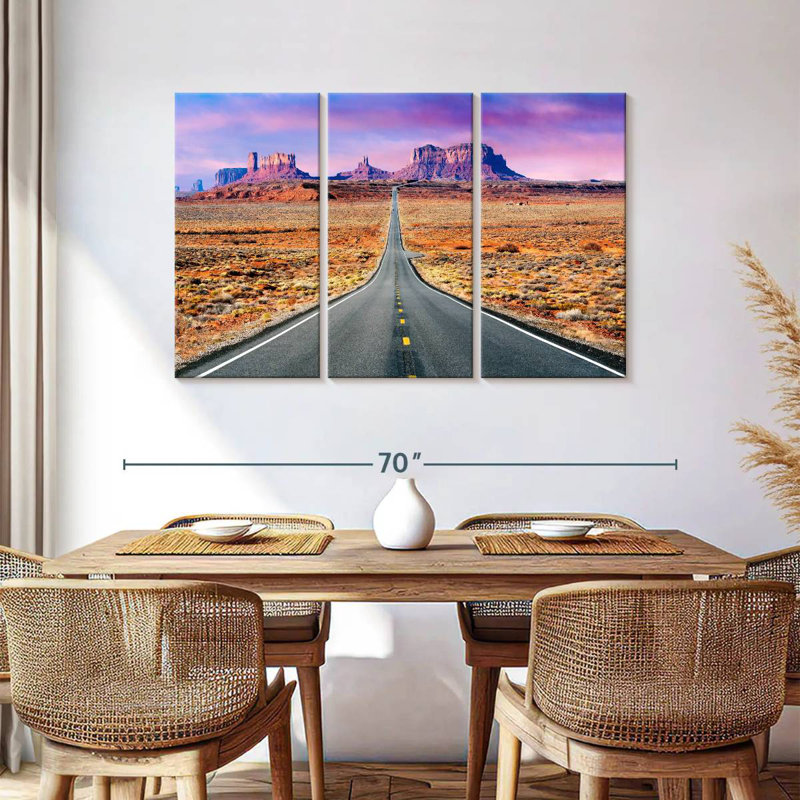 Mehar Road to Monument Valley Sunset, H 36 po x l 57 po