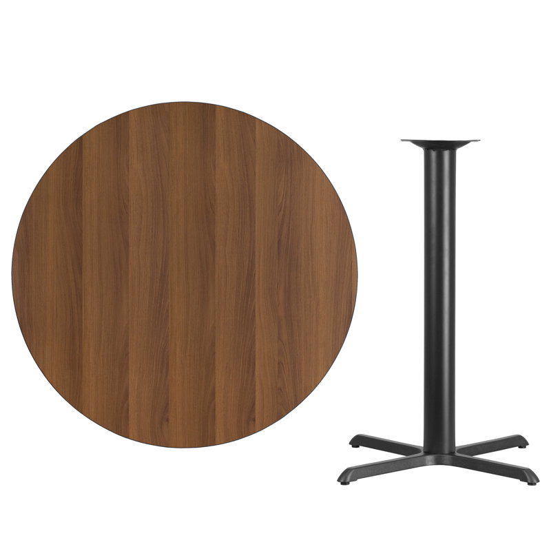Plateau de table rond en stratifié Carrus, H 43,13 po x l 42 po x P 42 po, Noyer
