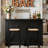 63-Inch Home Bar Unit Wine Bar Table With 2-Tier Storage Shelves And Footrest For Home Pub-120921490