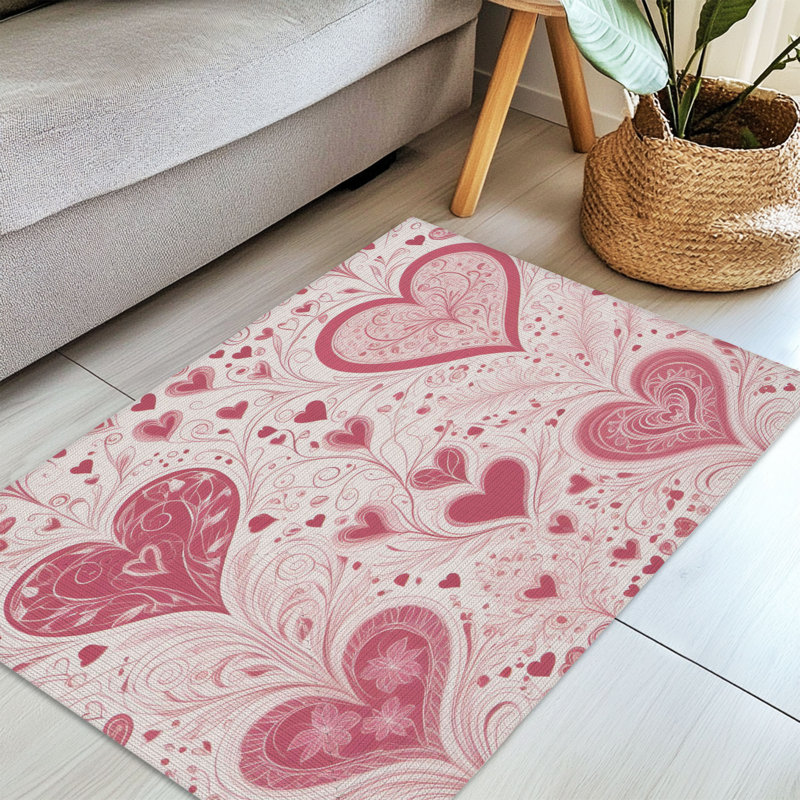 Tapis tressé rose doux, Rectangulaire 3 pi x 5 pi