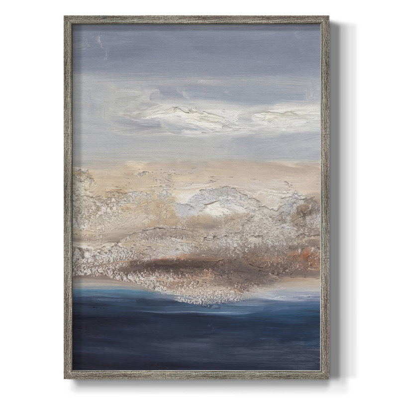 «Tidal Seafoam Horizon I», reproduction encadrée - bois massif, H 15 po x l 12 po