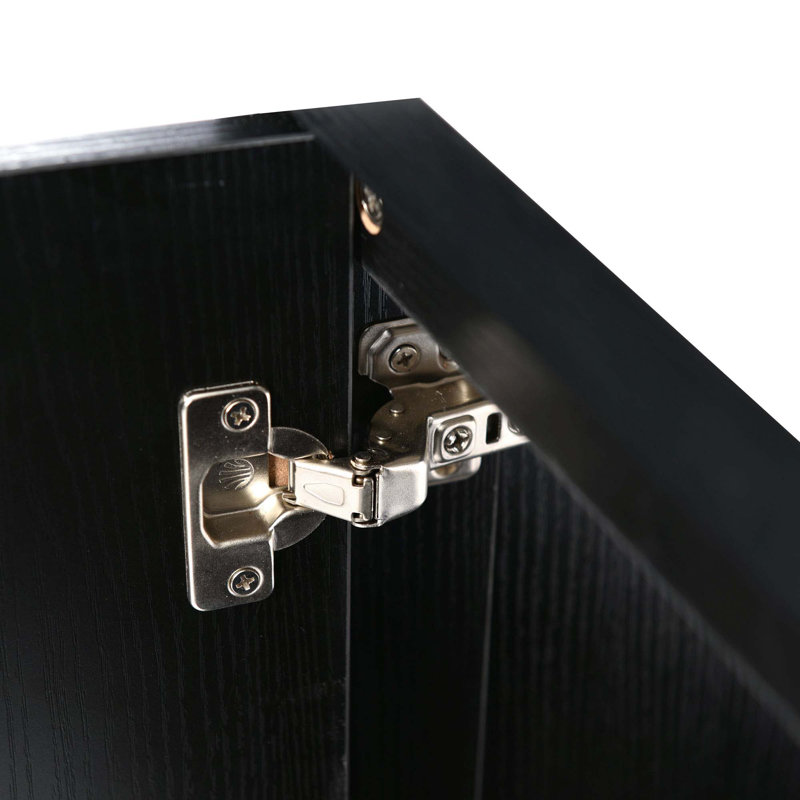 Meuble-lavabo de salle de bain avec lavabo et 2 portes, Noir