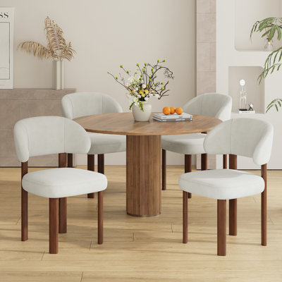Modern Upholstered Dining Chair with Curved Back