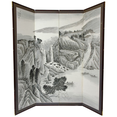 Misty Mountain Handpainted Chinese Silk Screen