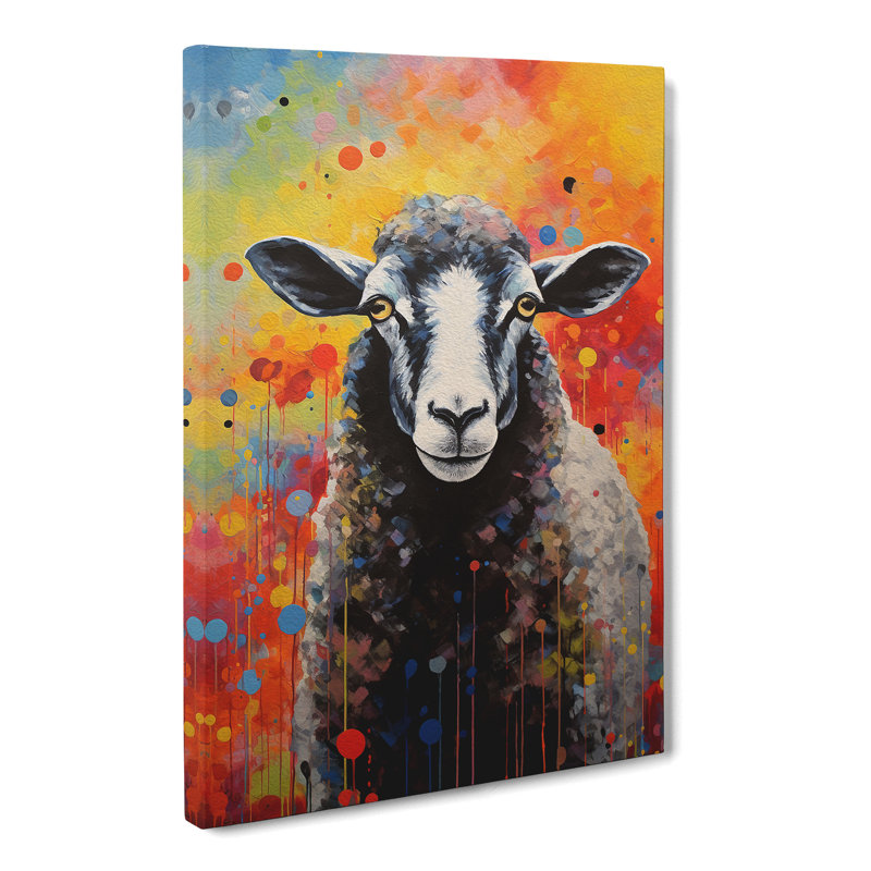 Sheep Abstract No.3 - Wrapped Canvas, 50cm H x 35cm W x 3cm D
