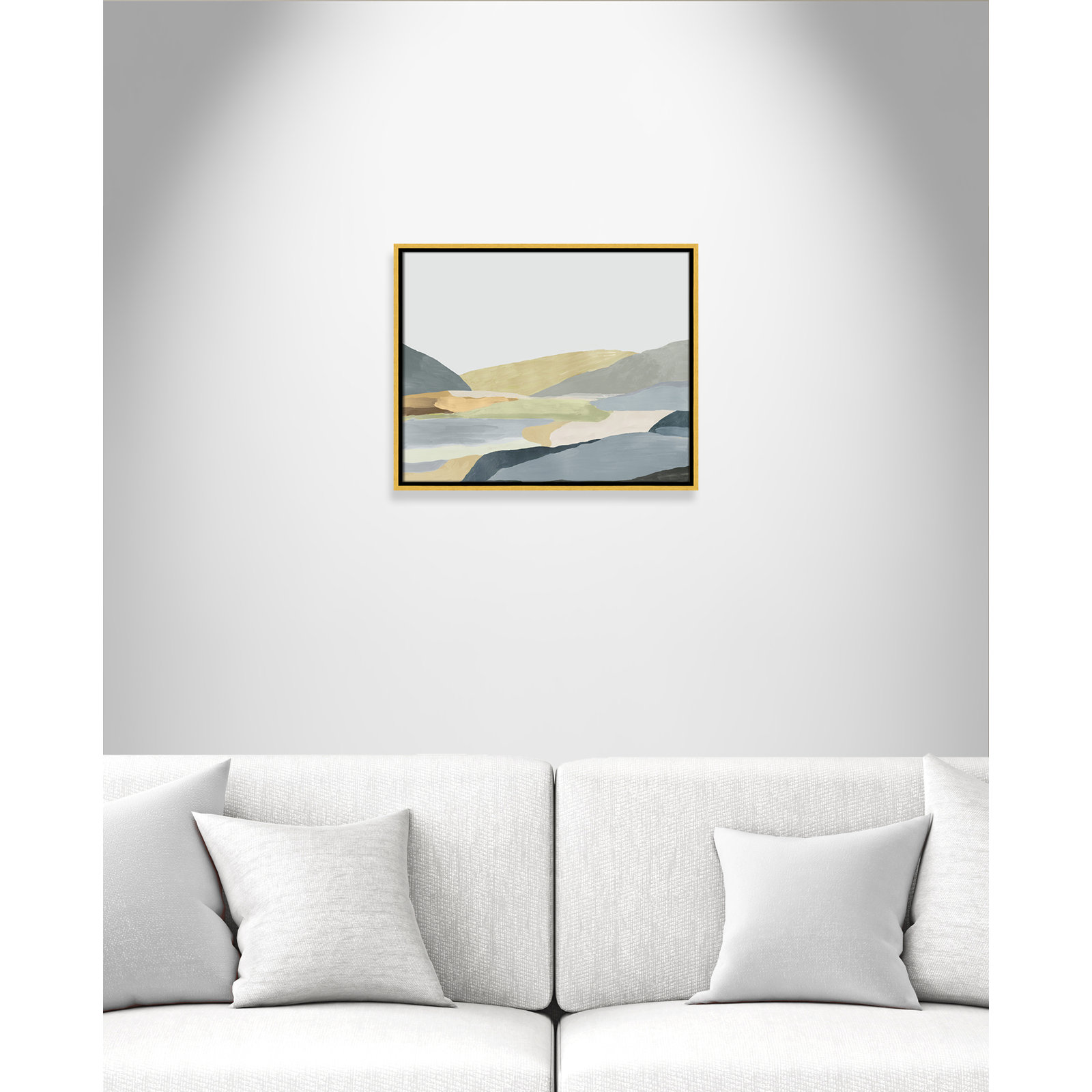 Blair "Warm Hills II" Painting, 17.5" H x 21.5" W x 2" D, Gold Canvas