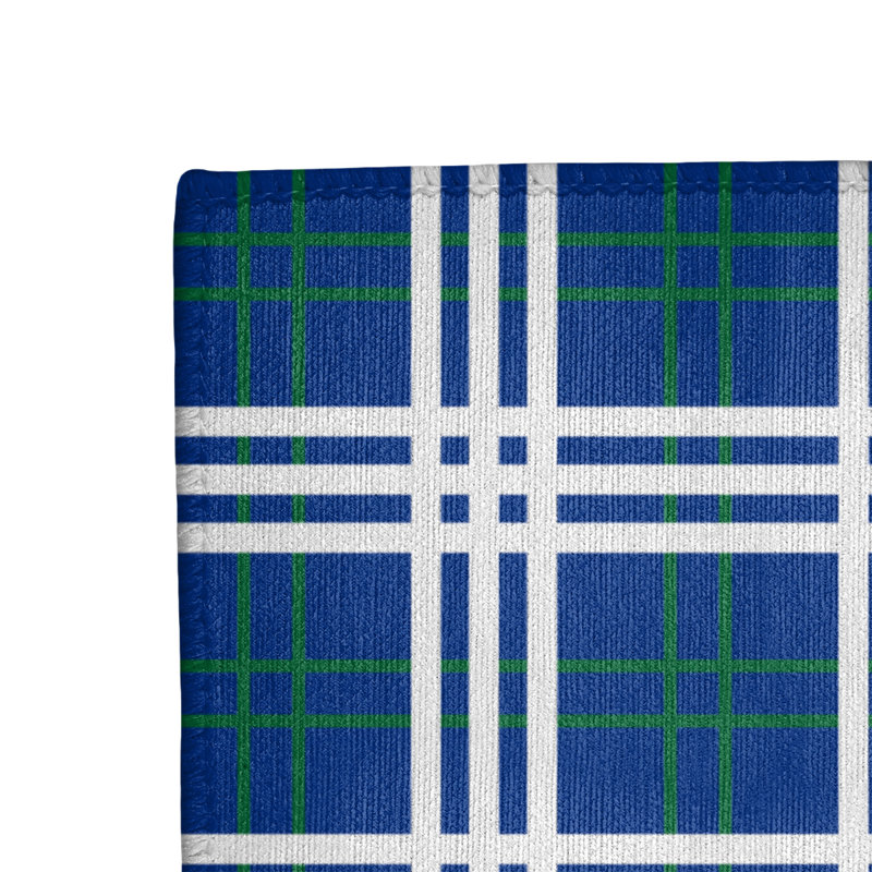Tapis à carreaux bleu, Rectangle 8 pi x 10 pi
