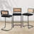 Georgios Velvet Upholstered Cane Back Bar & Counter Stool-2070465701-2064843735