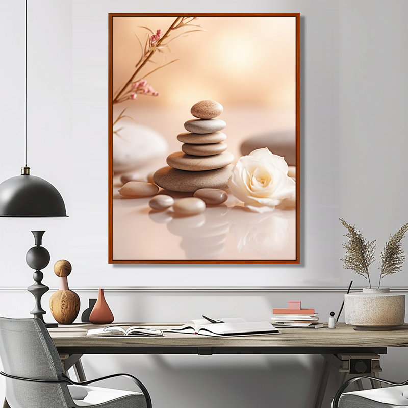 Spa Serenity Zen Stones délicat équilibre Cairn I - art mural en pierre spirituelle, H 20 po x l 12 po x P 1 po