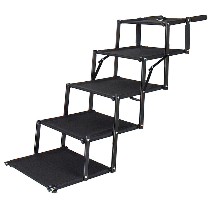 Très grand escalier pliable pour chien, Noir