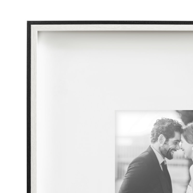Develin Matte Plastic Single Picture Frame Set, White/Black