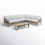 Ensemble modulaire d'extérieur en acacia avec coussins 2 pièces Bowery -83353301