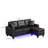Sorenza 74"W PVC Reversible Sectional Sofa Chaise With LED Light, USB Port, Nailhead Trim, Throw Pillows, Tufted Cushion-108953620-120785860