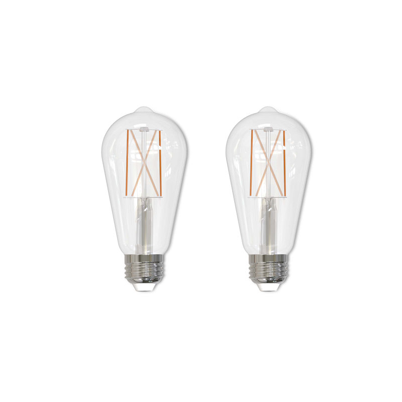 Warm White Dimmable LED Filament Bulb, 2 Pack