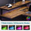 Baford L-Shaped Computer Desk with Power Outlet, Gaming Table with Monitor Stand and Shelves-468195737-464828181