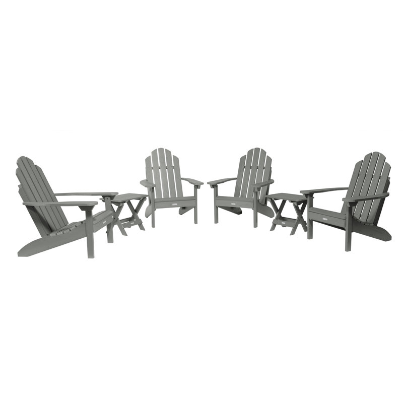 Anette Outdoor Adirondack Chair With Table, Coastal Teak