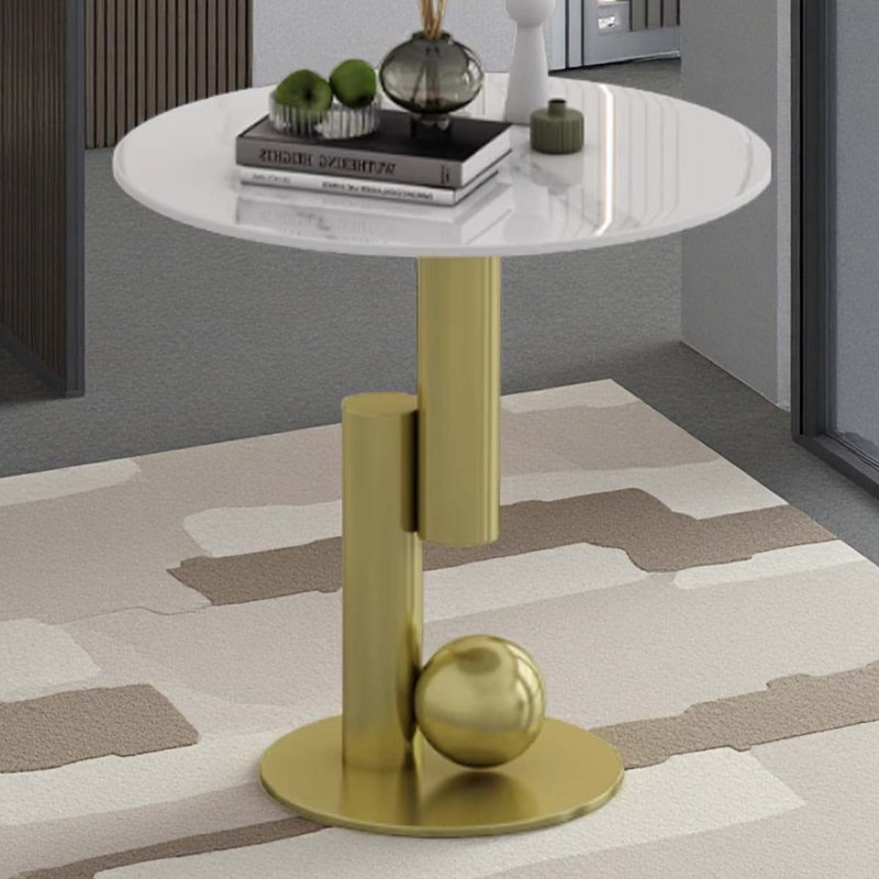 Round white granite reception coffee table