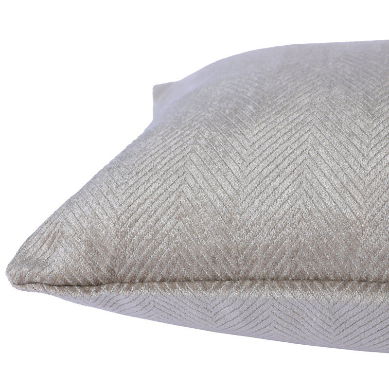 Herringbone Stone Colour Jacquard Cushion Cover (Set Of 2), 18"H x 18"W
