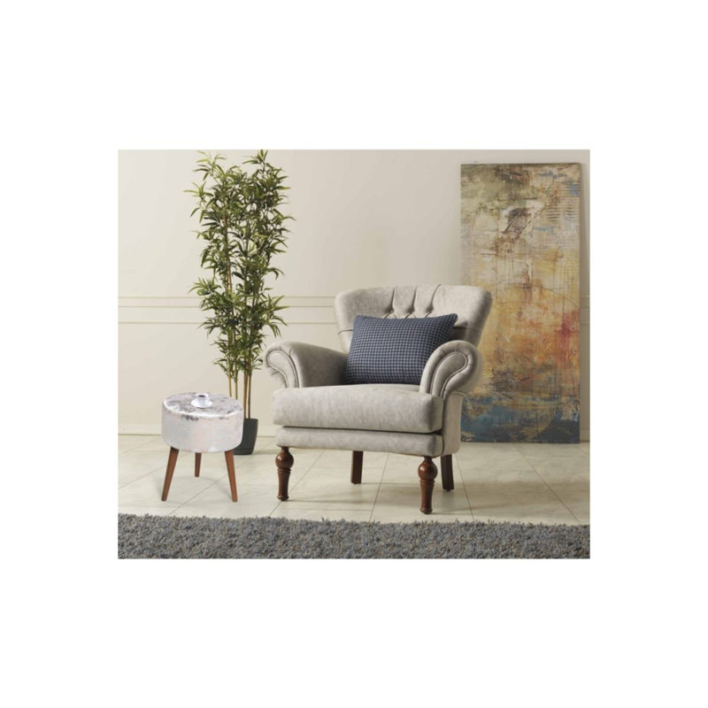 Flora Ottoman 106 Ivory Silver Pattern