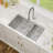 33" L x 19" W Undermount Double Bowl Kitchen Sink Workstation Low-Divide 60/40 Stainless Steel Sink