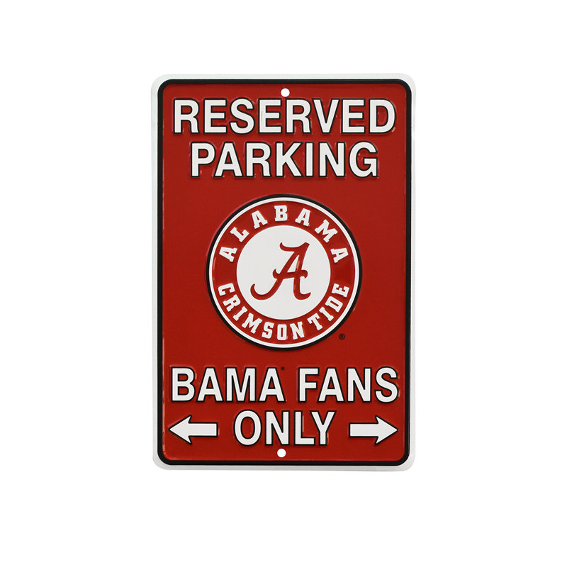 Crimson Parking Only Roll Tide Metal Sign Game Room Man Cave Garage Wall Decor
