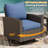 5-Person Wicker Patio Conversation Set with 3-seat Sofa and Swivel Rocking Chairs-1778570041