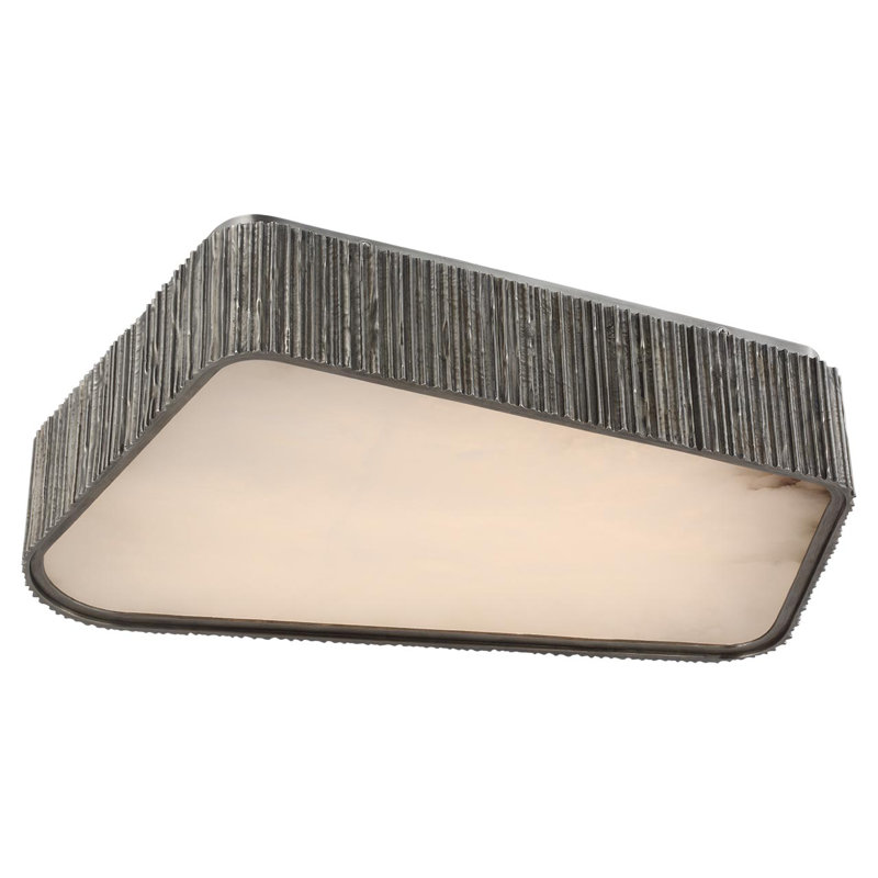 Anne-Marie Barton Fumar 21" Asymmetrical Flush Mount with Alabaster, Ridged Graphite