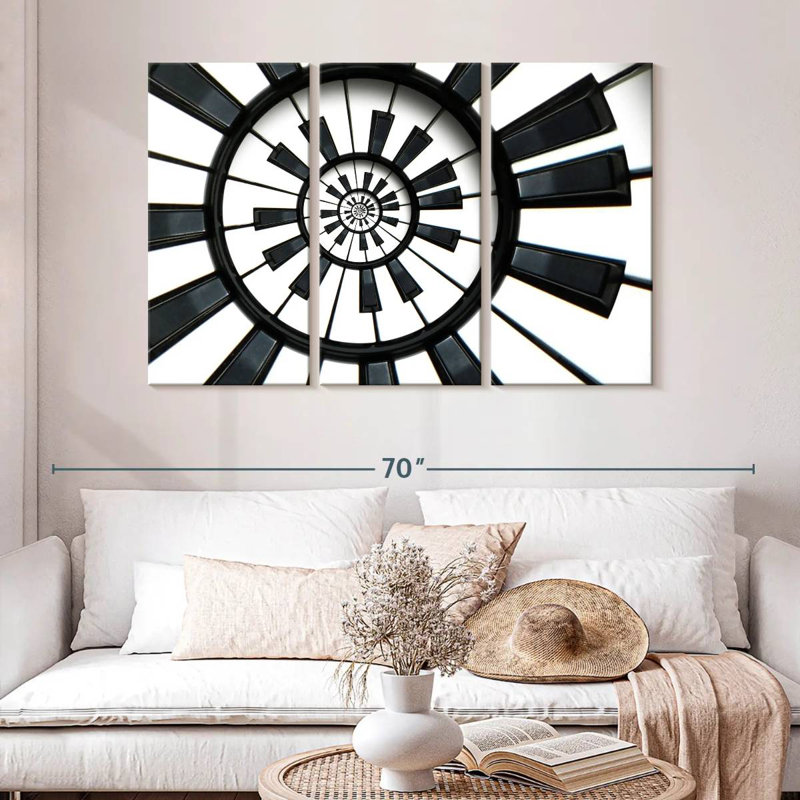 Abarca Spiral Piano Keys, H 32 po x l 50 po